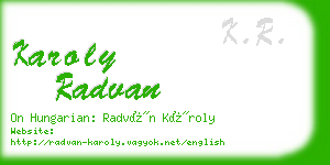 karoly radvan business card